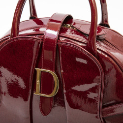 Sac DIOR cuir verni rouge