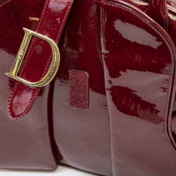 Sac DIOR cuir verni rouge