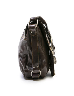 CHRISTIAN DIOR Vintage saddle bag in dark brown leather