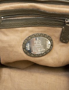 FENDI bag in grained green khaki leather