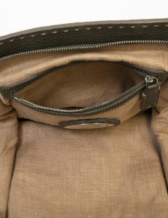 FENDI bag in grained green khaki leather