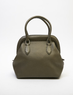 Sac FENDI cuir grainé vert kaki