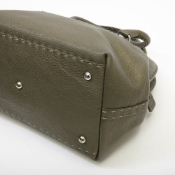 FENDI bag in grained green khaki leather