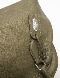 FENDI bag in grained green khaki leather