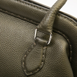 FENDI bag in grained green khaki leather