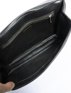 Pochette PIERRE CARDIN cuir d'agneau noir Vintage