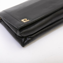 Pochette PIERRE CARDIN cuir d'agneau noir Vintage