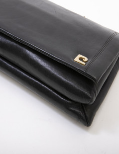 Pochette PIERRE CARDIN cuir d'agneau noir Vintage