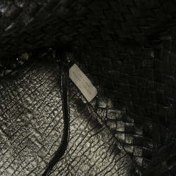 Sac tressé BOTTEGA VENETA en cuir gris brillant vieilli GM