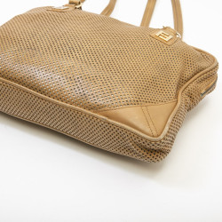 Sac FENDI cuir perforé beige Vintage