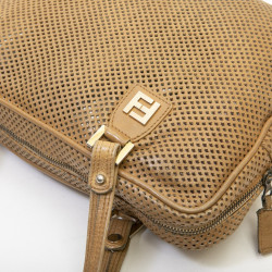 Sac FENDI cuir perforé beige Vintage