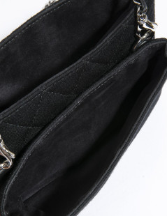 Pochette CHANEL jersey chaine argent