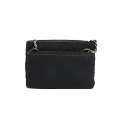 Pochette CHANEL jersey chaine argent