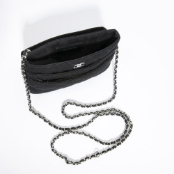 Pochette CHANEL jersey chaine argent