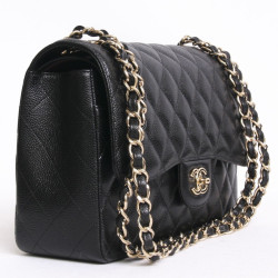  sac Jumbo Chanel en cuir caviar noir