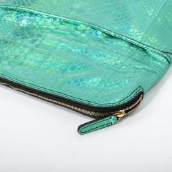 Pochette  python vert et bleu 