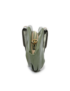 Francesca Castagnacci green leather and genuine lezard clutch 