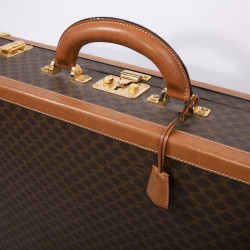 Valise rigide CELINE en toile monogramme marron