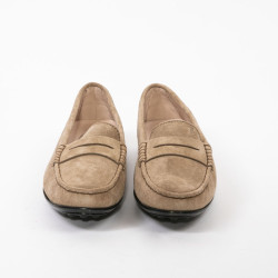 Mocassins T 38 daim marron clair