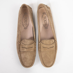 Mocassins T 38 daim marron clair