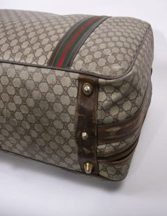 Valise souple GUCCI toile enduite monogrammée Vintage