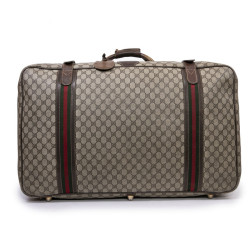 Valise souple GUCCI  toile enduite monogrammée Vintage