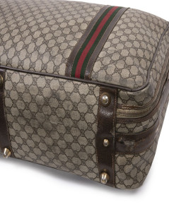 Valise souple GUCCI  toile enduite monogram Vintage