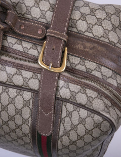 Valise souple GUCCI  toile enduite monogrammée Vintage