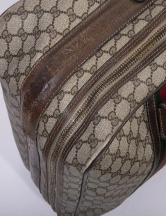 Valise souple GUCCI  toile enduite monogram Vintage