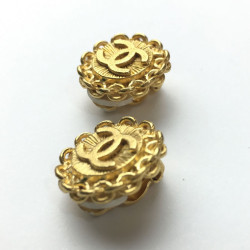 Boucles d'oreille clips CHANEL Vintage métal doré