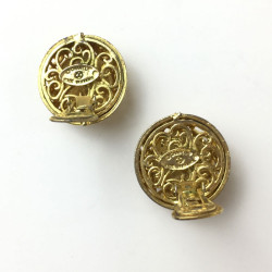 Boucles d'oreille clips CHANEL vintage dorés