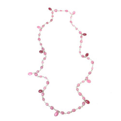  MARGUERITE DE VALOIS Waterfalls pink molten glass necklace