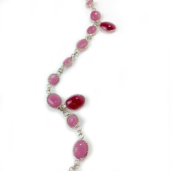  MARGUERITE DE VALOIS Waterfalls pink molten glass necklace