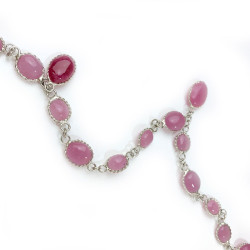  MARGUERITE DE VALOIS Waterfalls pink molten glass necklace