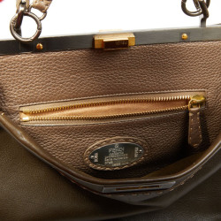 Sac FENDI peekaboo cuir grainé bicolore