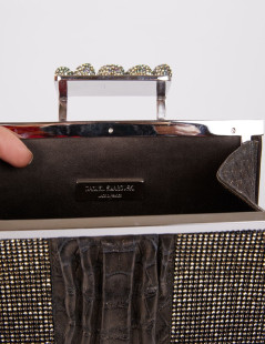 Pochette DANIEL SWAROVSKI en crocodile et cristal mesh