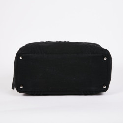 Sac CHANEL bowling en tissu jersey noir