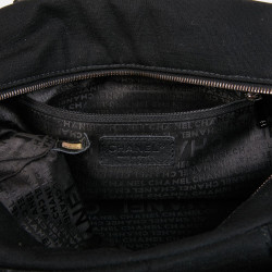 Sac CHANEL bowling en tissu jersey noir