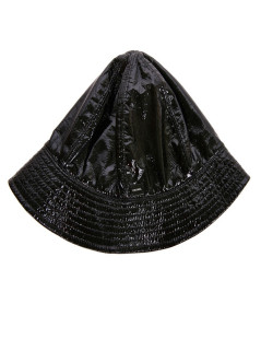 Chapeau de pluie CHANEL cuir noir verni