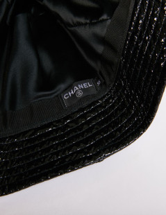 Chapeau de pluie CHANEL noir verni