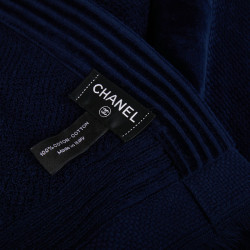 Serviette de plage CHANEL bleue marine extra large