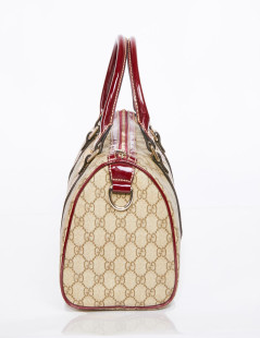 Sac GUCCI toile monogram et cuir verni bordeaux