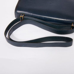 Sac Constance HERMES cuir box bleu