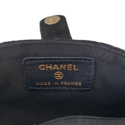 Porte monnaie CHANEL veau velours noir