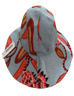 Chapeau HERMES "Fleurs Savana sur natte" 