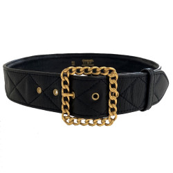 Ceinture noire CHANEL matelassée