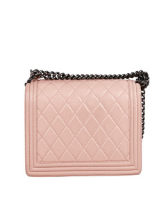 Sac Boy CHANEL rose cuir matelassé