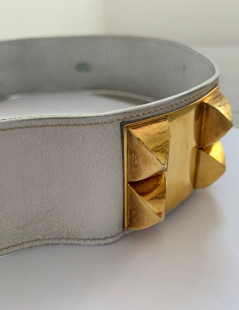 Ceinture CDC HERMES cuir blanc 