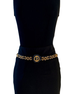 Ceinture CHRISTIAN DIOR cuir et dorée T80