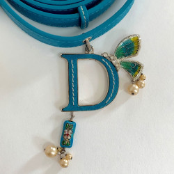 Ceinture double CHRISTIAN DIOR bleue et charm